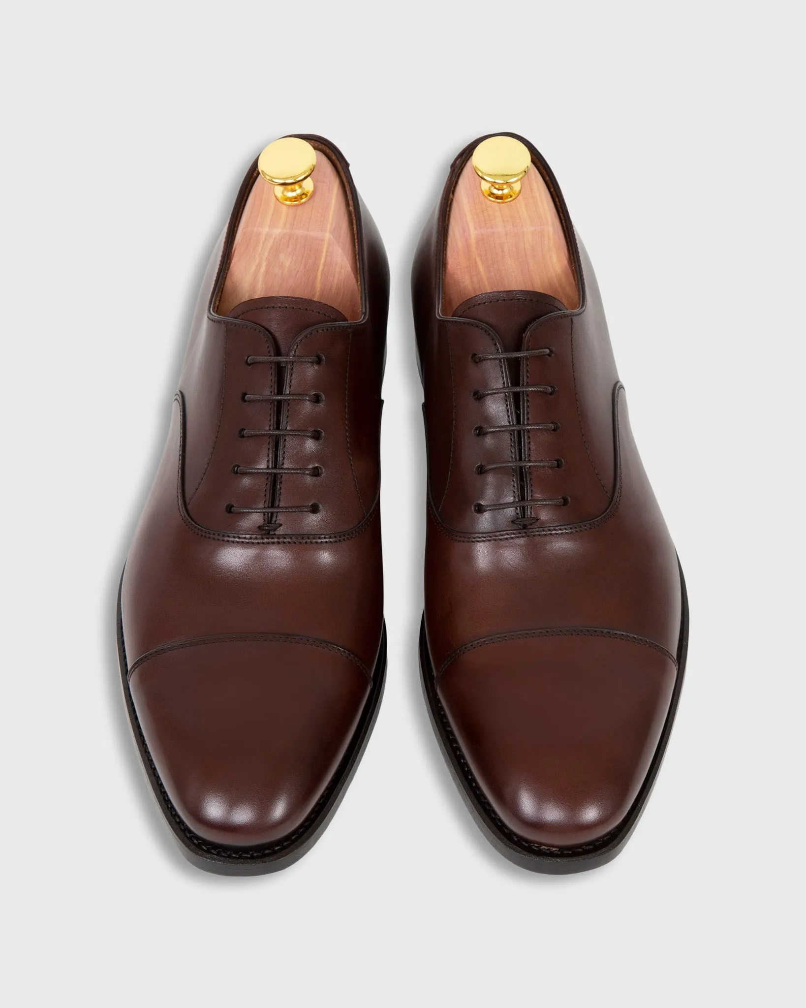Cap-Toe Oxford in Dark Espresso Calfskin sold by Mashburn