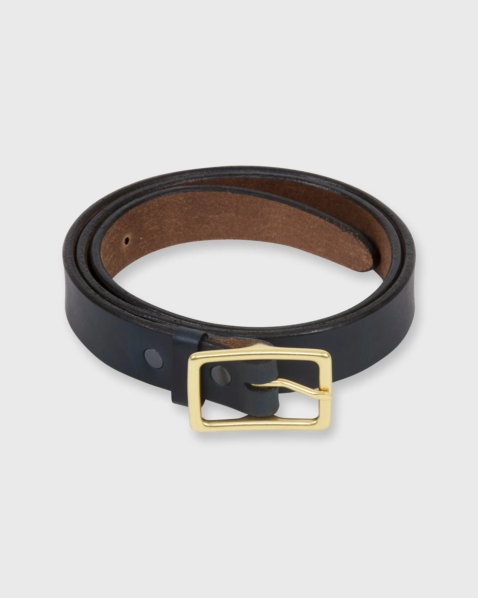 1" Belt in Navy Oil Pull-Up sold by Mashburn