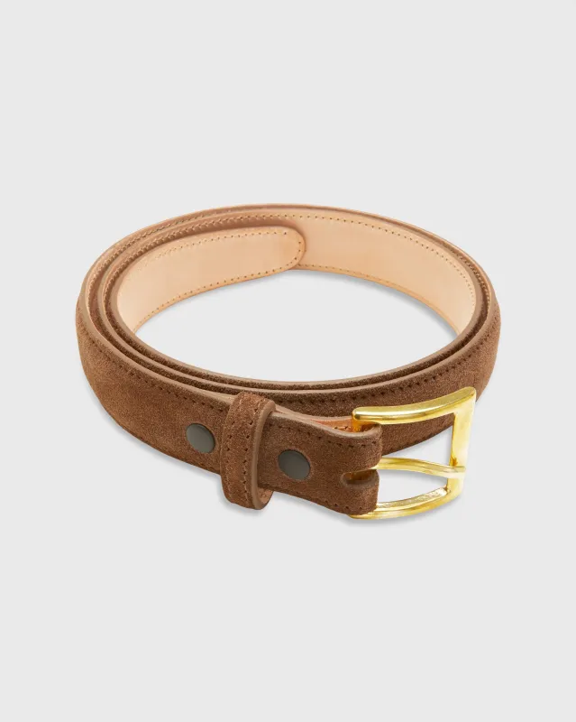 1" Belt in Tobacco Suede sold by Mashburn