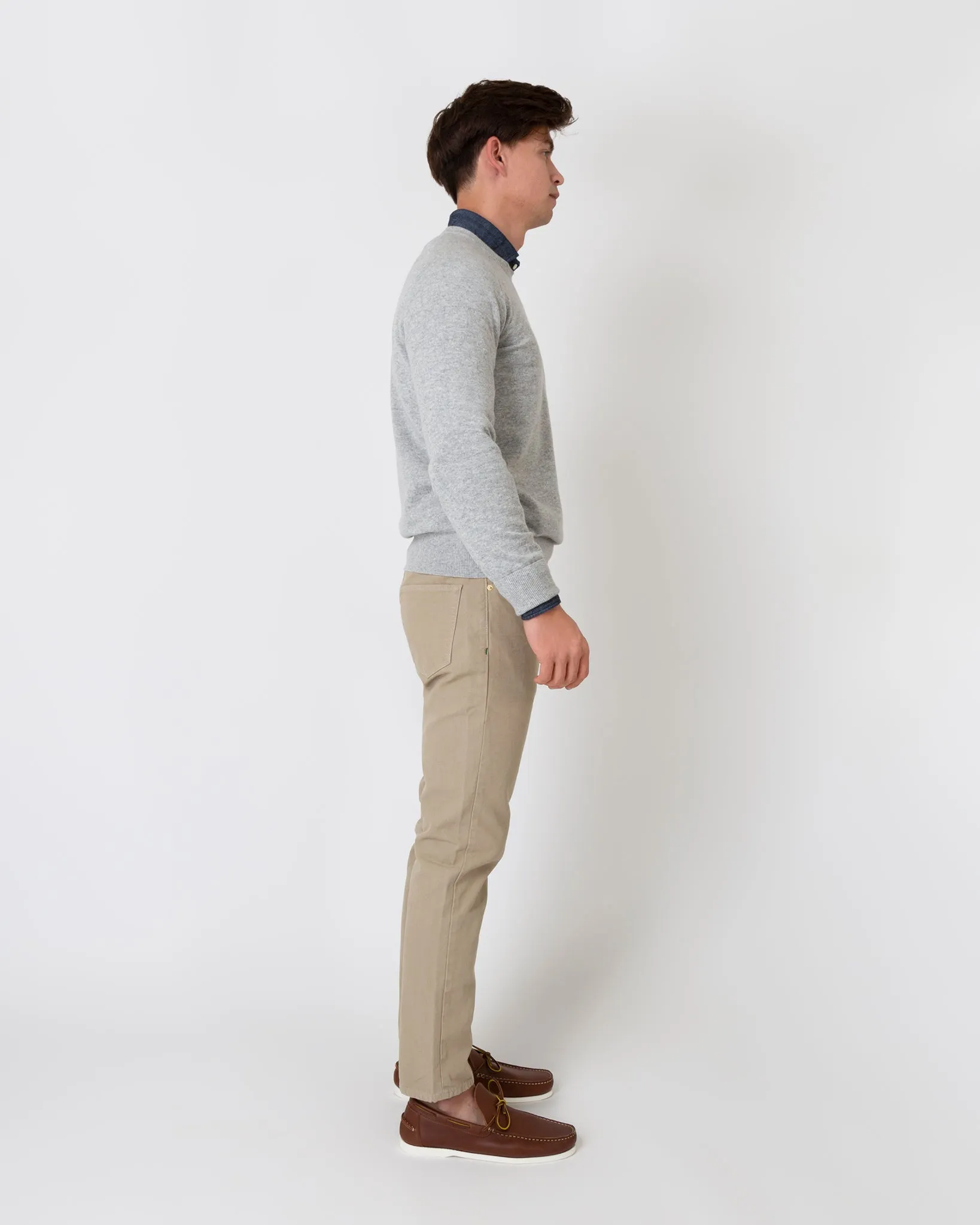 Slim Straight 5-Pocket Pant in Khaki Garment-Dyed Canvas sold by Mashburn product image thumbnail 5