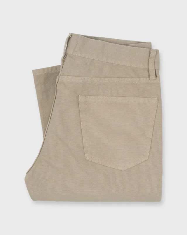 Slim Straight 5-Pocket Pant in Khaki Garment-Dyed Canvas sold by Mashburn