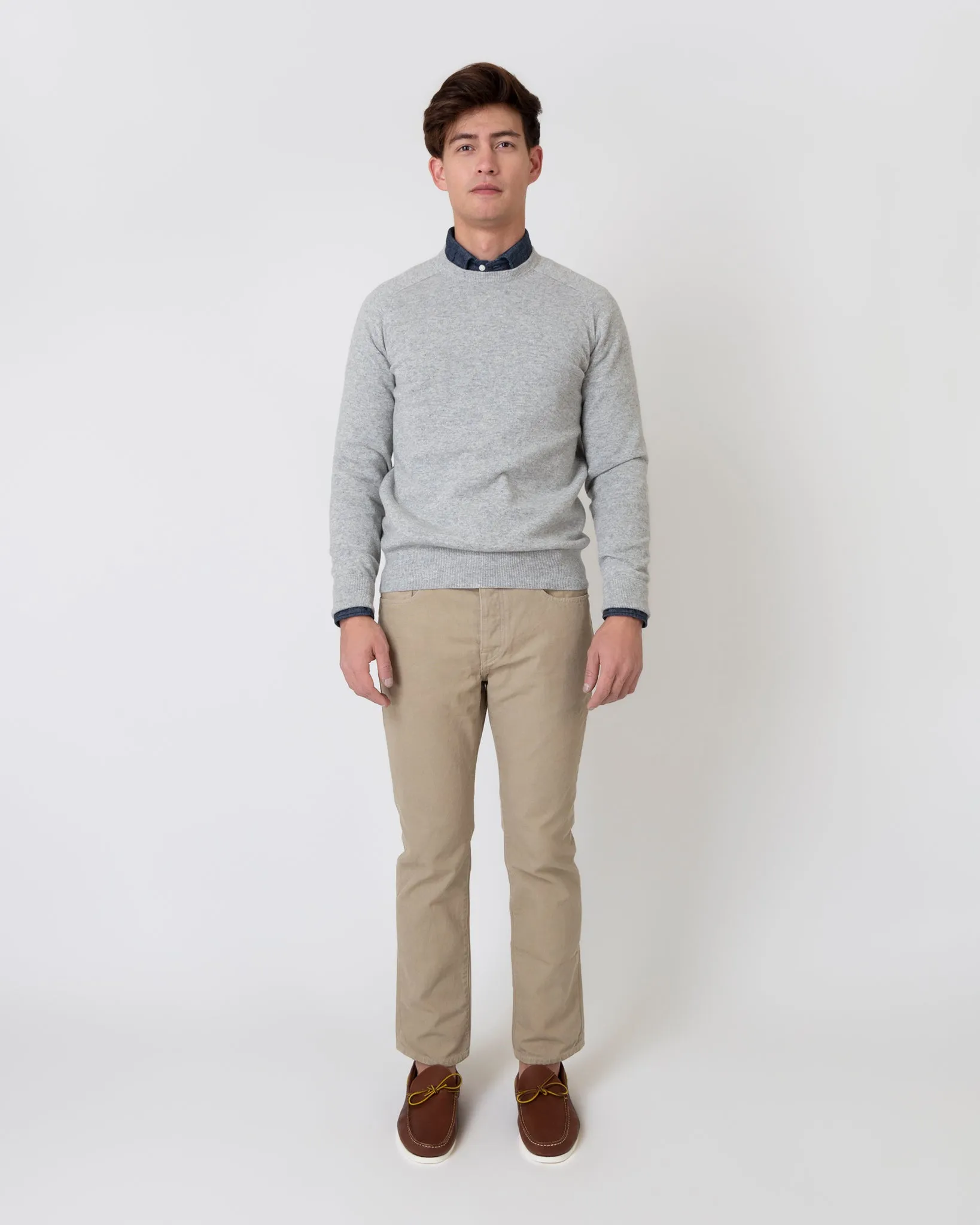 Slim Straight 5-Pocket Pant in Khaki Garment-Dyed Canvas sold by Mashburn product image thumbnail 4