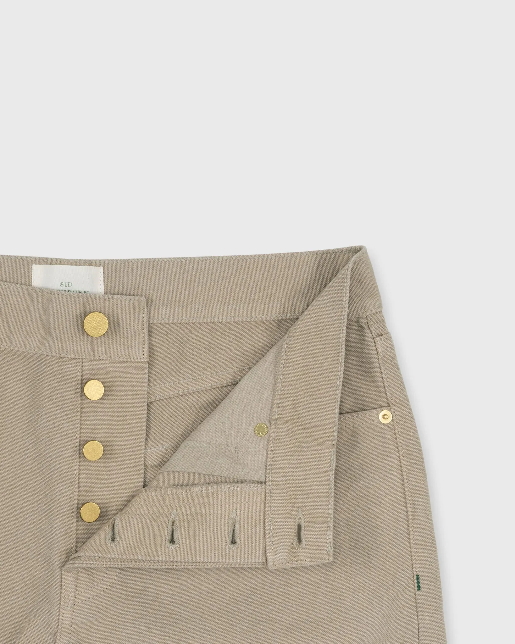 Slim Straight 5-Pocket Pant in Khaki Garment-Dyed Canvas sold by Mashburn product image thumbnail 3