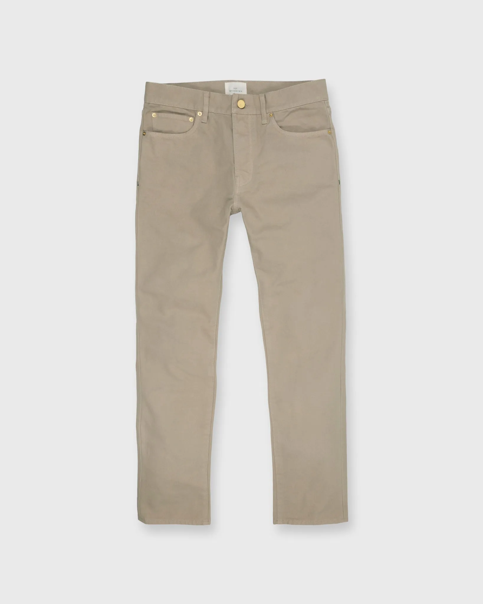 Slim Straight 5-Pocket Pant in Khaki Garment-Dyed Canvas sold by Mashburn product image thumbnail 2