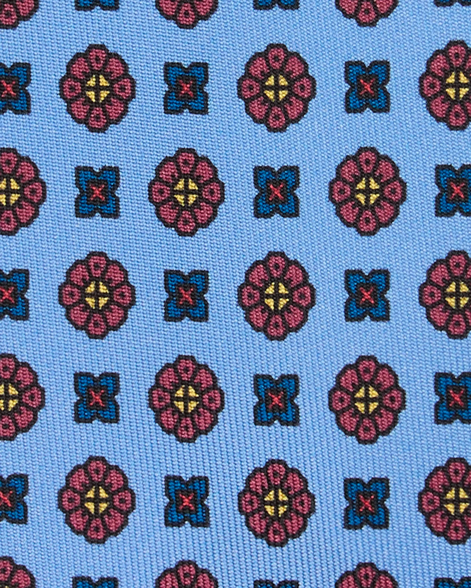 Silk Print Tie in Sky/Raspberry/Navy Foulard sold by Mashburn product image thumbnail 2