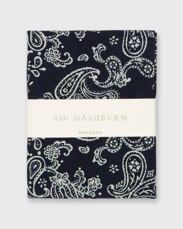 Bandana in Navy Paisley sold by Mashburn