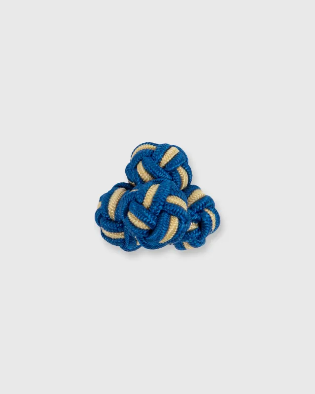 Small Silk Knot Cufflinks in Blue/Yellow sold by Mashburn