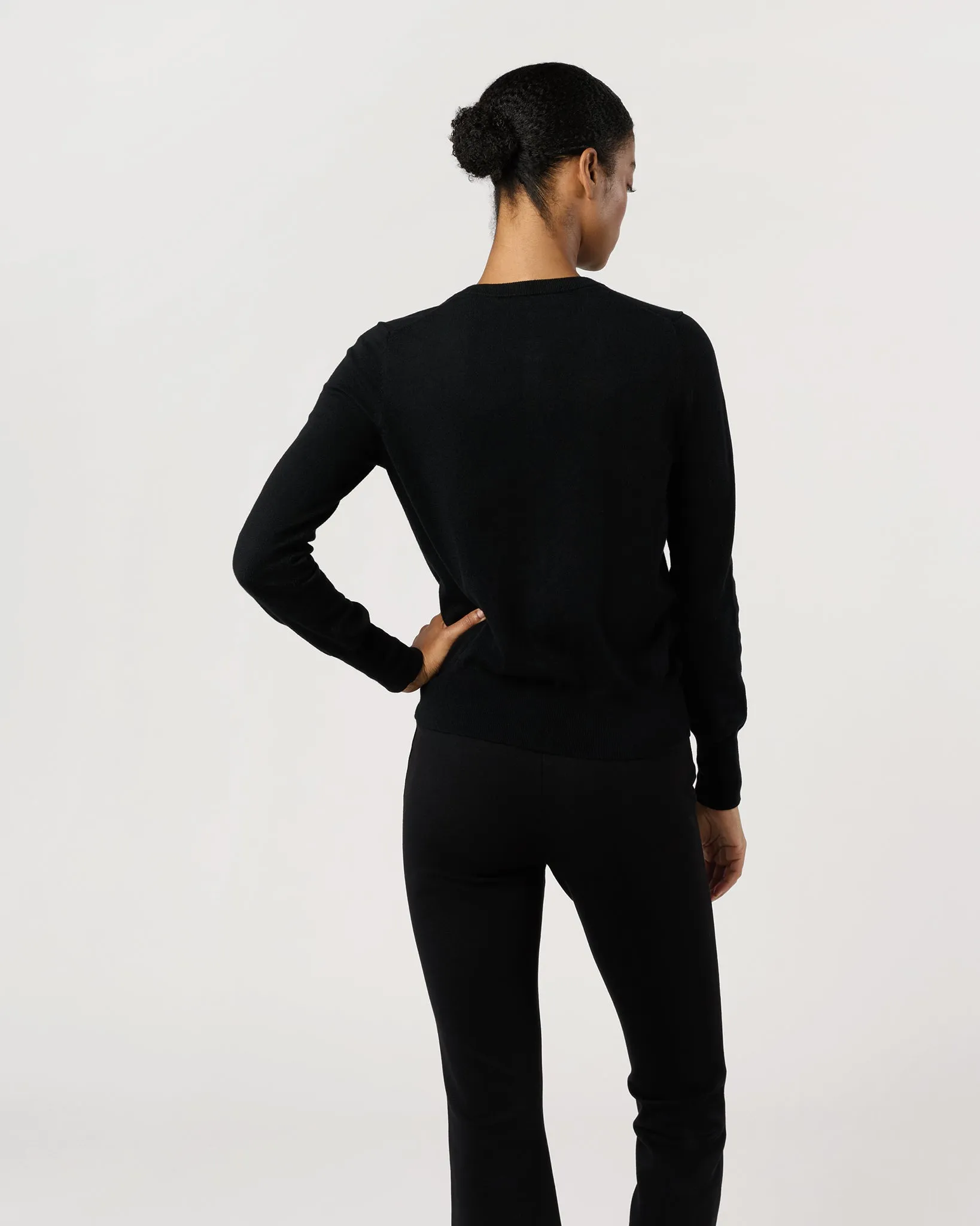 Rosie Cardigan in Black Cotton/Silk Yarn sold by Mashburn product image thumbnail 3