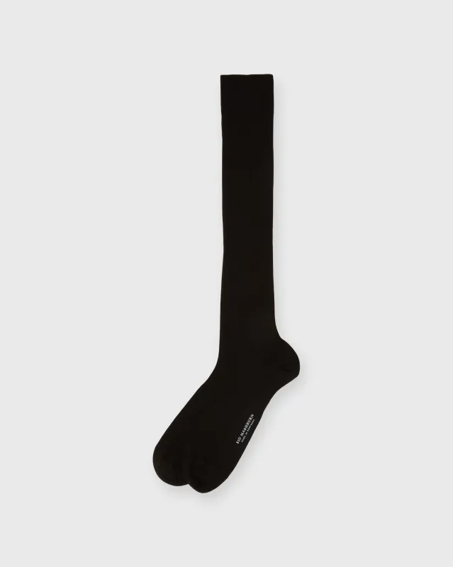 Over-The-Calf Dress Socks in Black Extra Fine Merino sold by Mashburn