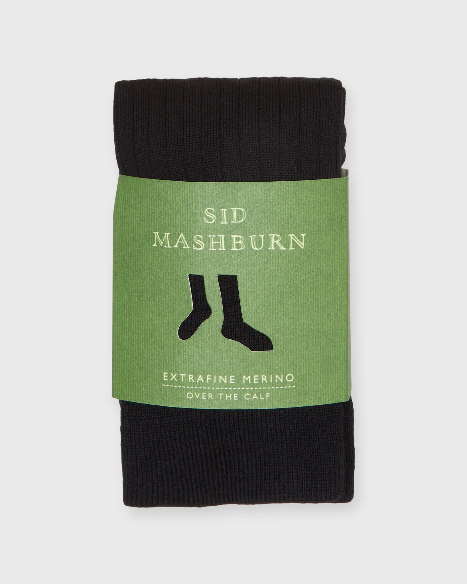 Over-The-Calf Dress Socks in Black Extra Fine Merino sold by Mashburn product image thumbnail 2