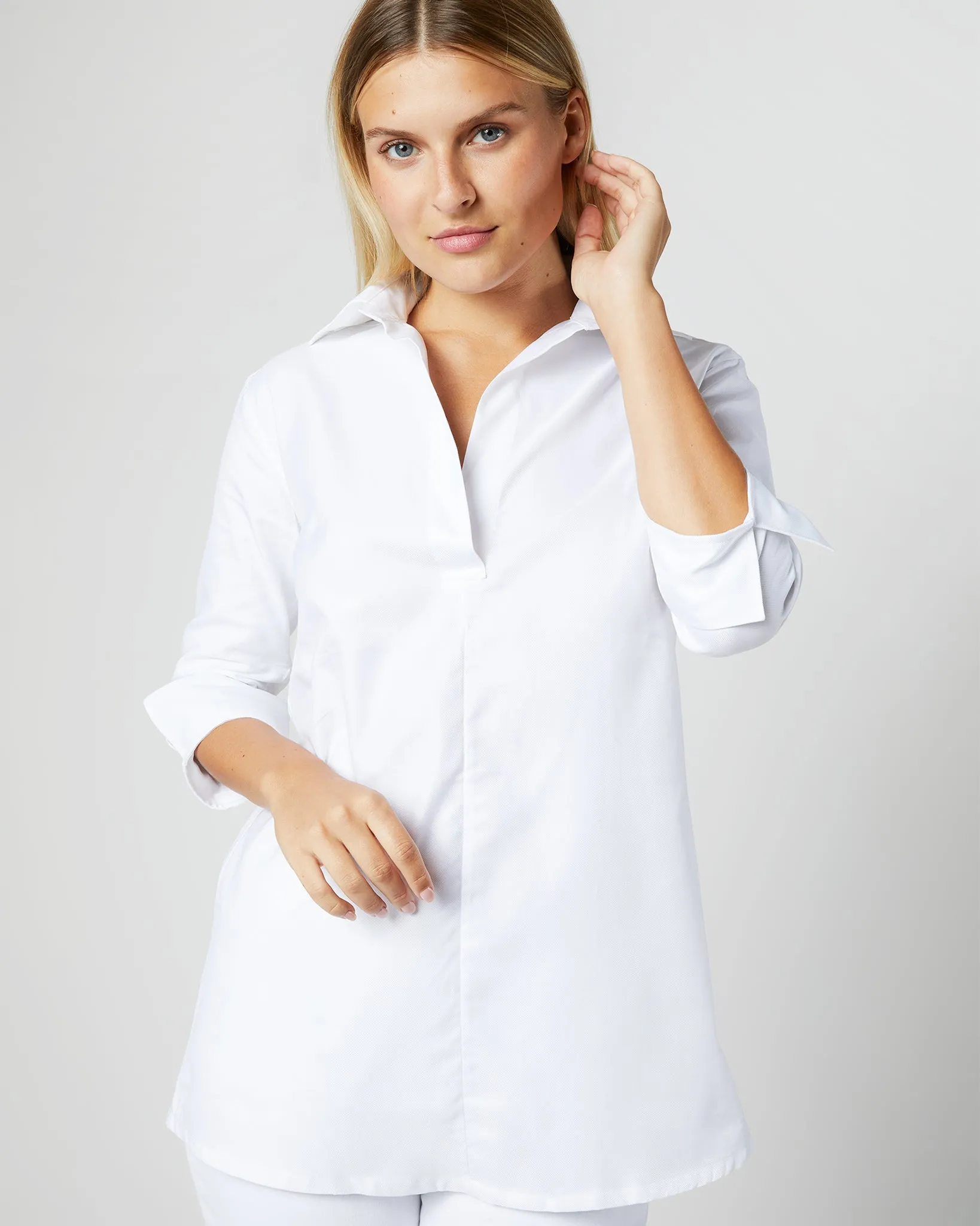 Designer Tunic in White Roxford sold by Mashburn product image thumbnail 2