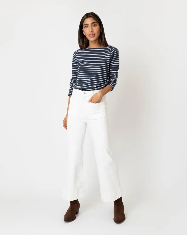 St Monica Cropped Jean in Natural White sold by Mashburn