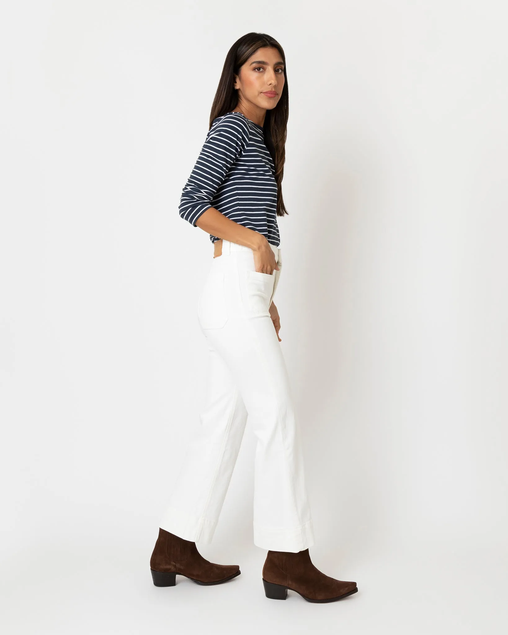St Monica Cropped Jean in Natural White sold by Mashburn product image thumbnail 3