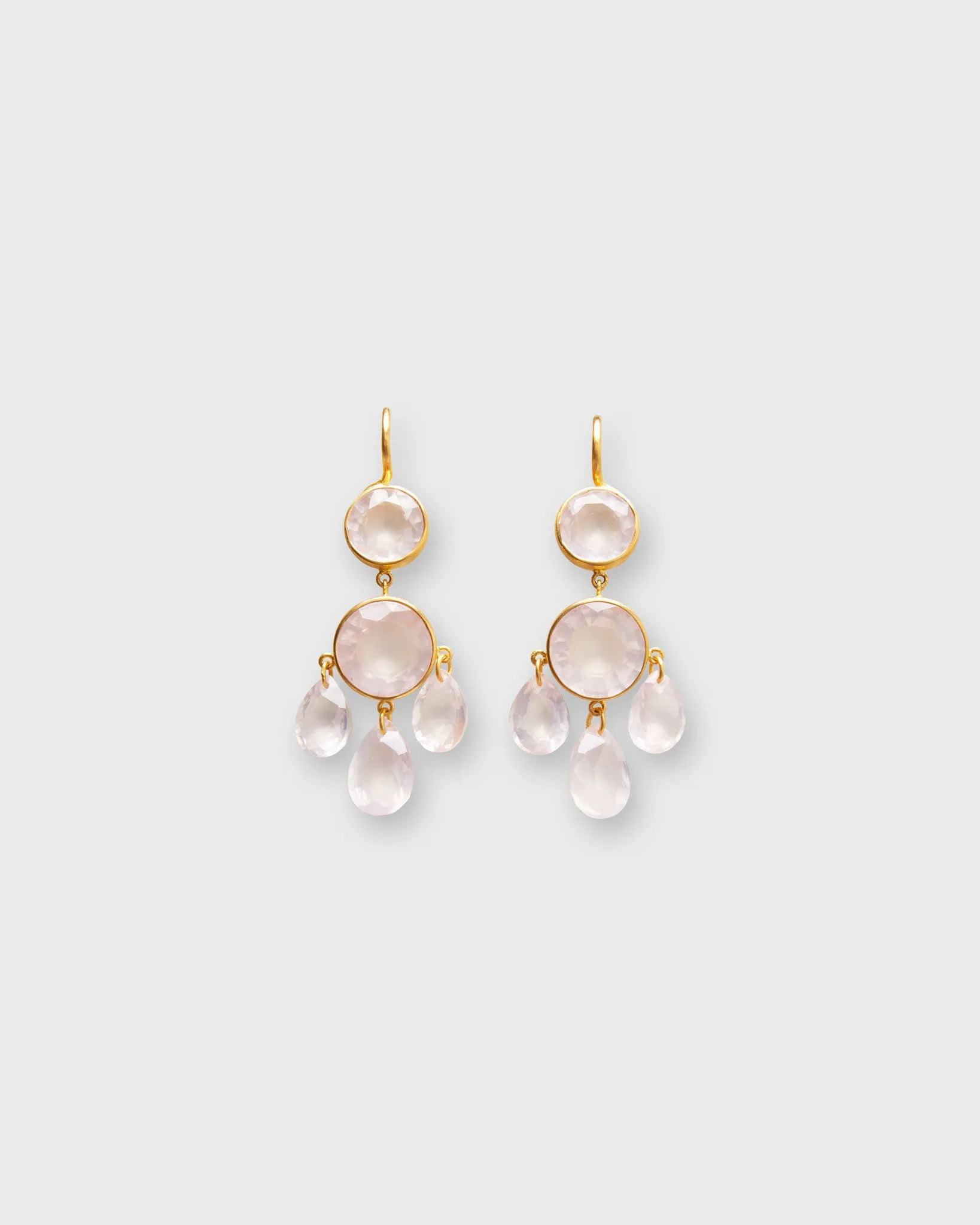Gabrielle D'Estrees Earrings in Rose Quartz sold by Mashburn