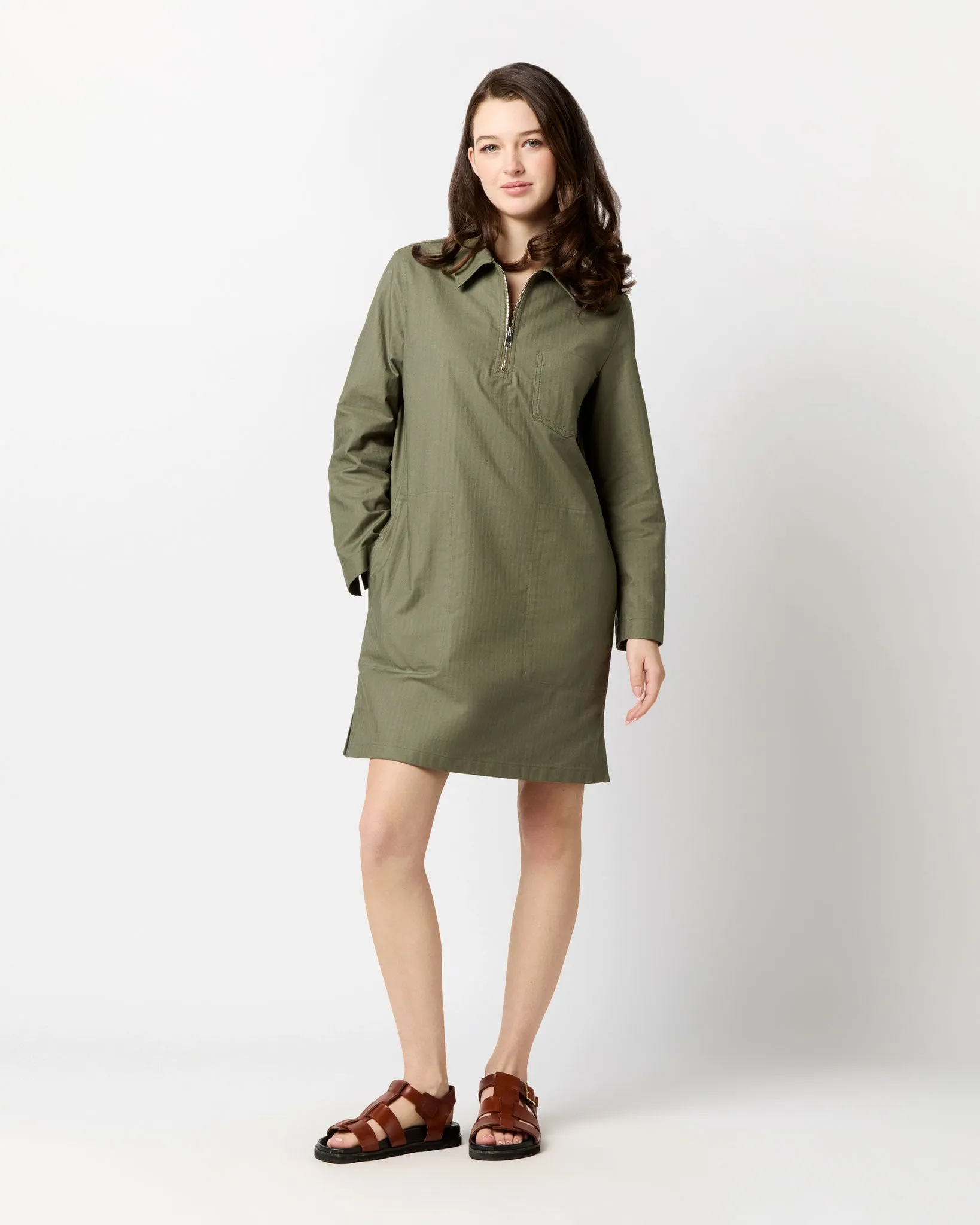 Lauren Dress in Khaki sold by Mashburn