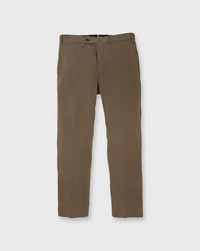 Sport Trouser in Pecan Garment Dyed Stretch Silkochino sold by Mashburn