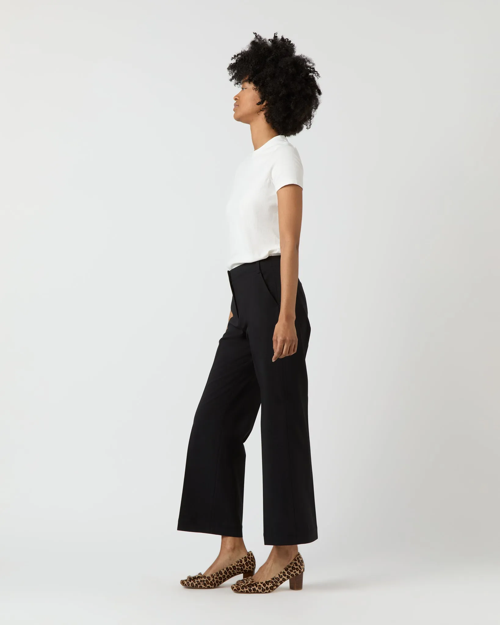 Frankie Cropped Pant in Black Bi-Stretch Tropical Wool sold by Mashburn product image thumbnail 4