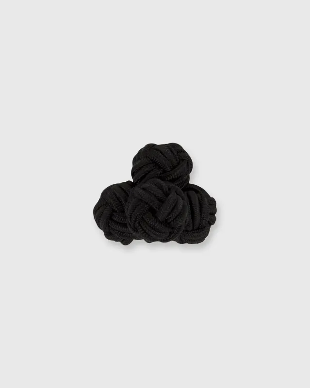Small Silk Knot Cufflinks in Black sold by Mashburn