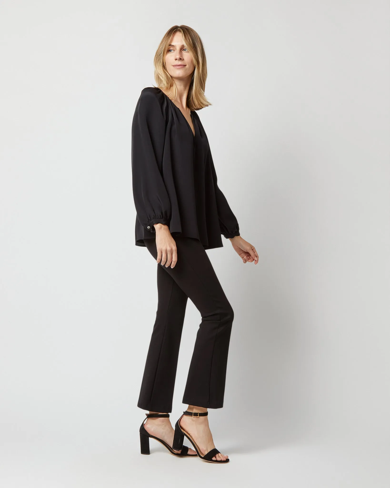 Ariana Blouse in Black Silk Crepe de Chine sold by Mashburn product image thumbnail 5