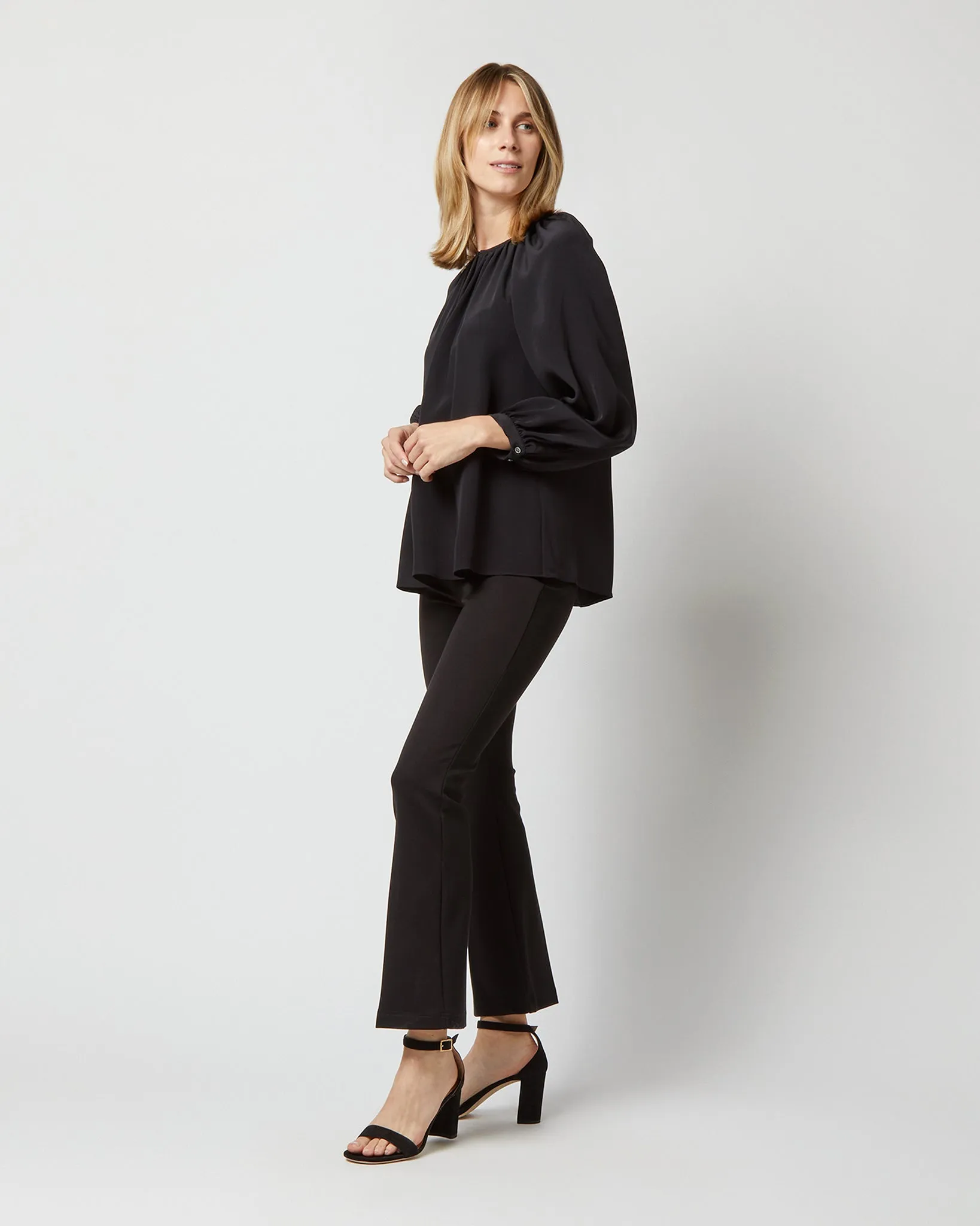 Ariana Blouse in Black Silk Crepe de Chine sold by Mashburn product image thumbnail 2