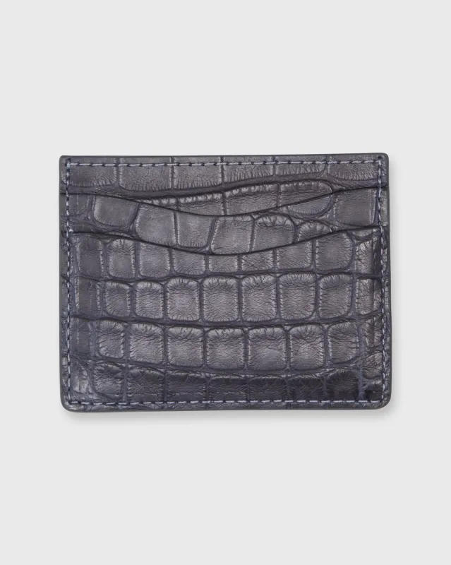 Card Holder in Navy Matte Alligator sold by Mashburn