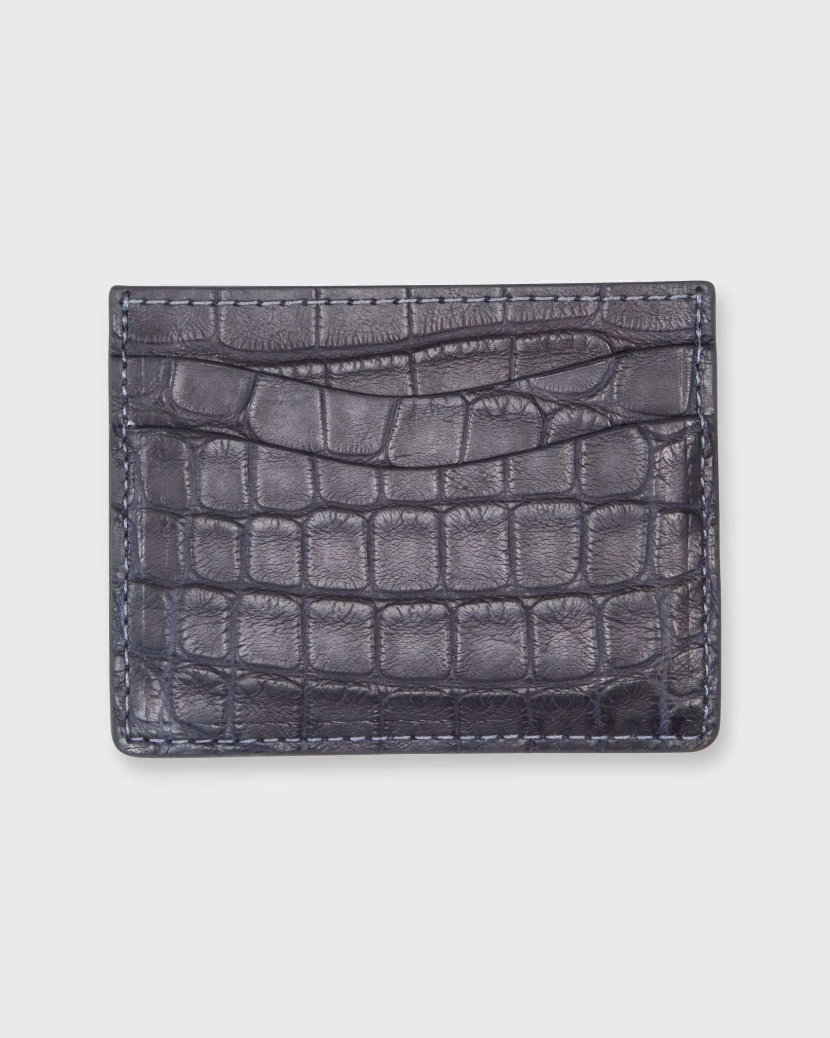 Card Holder in Navy Matte Alligator sold by Mashburn