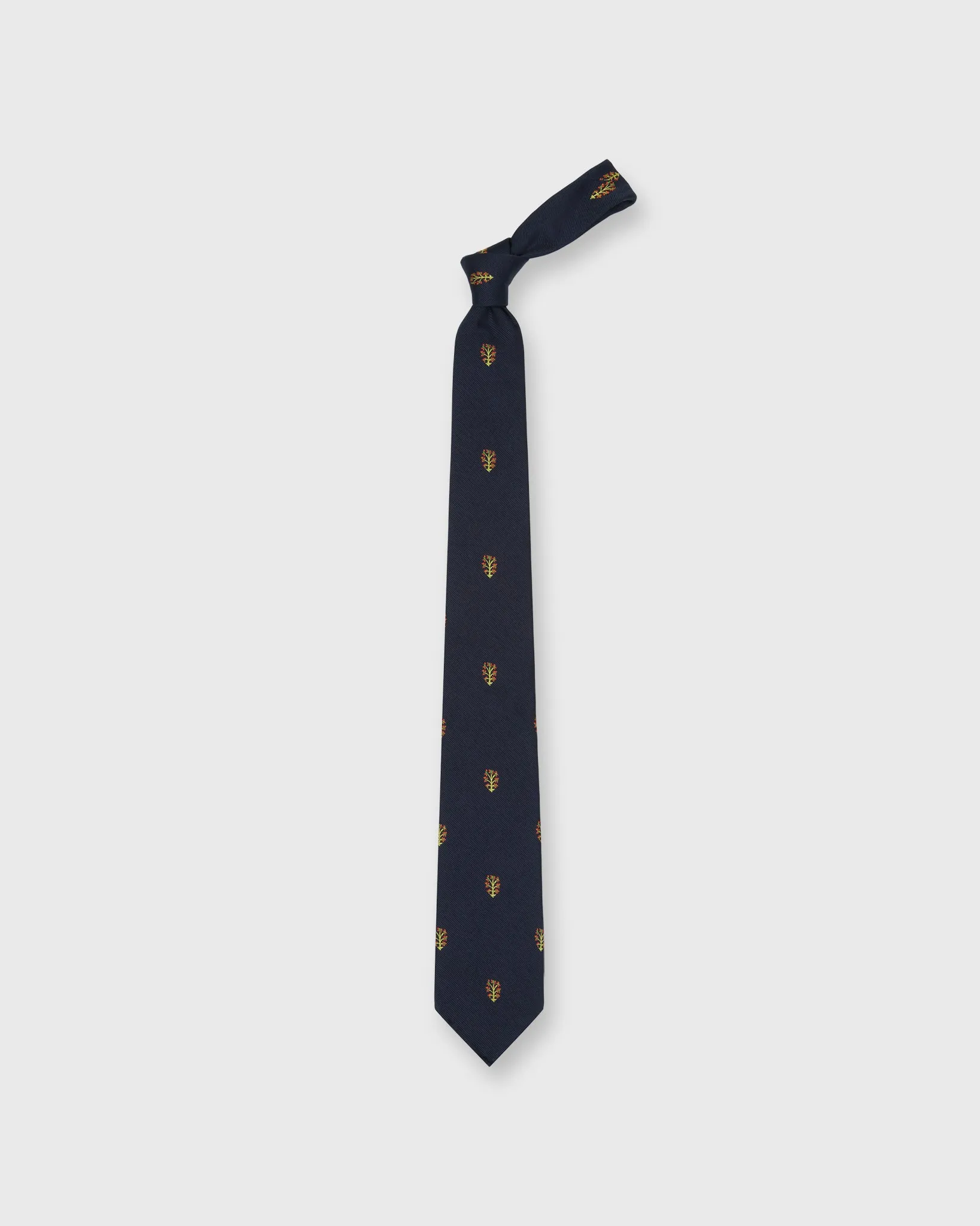 Silk Woven Club Tie in Navy Tree Of Life sold by Mashburn product image thumbnail 3