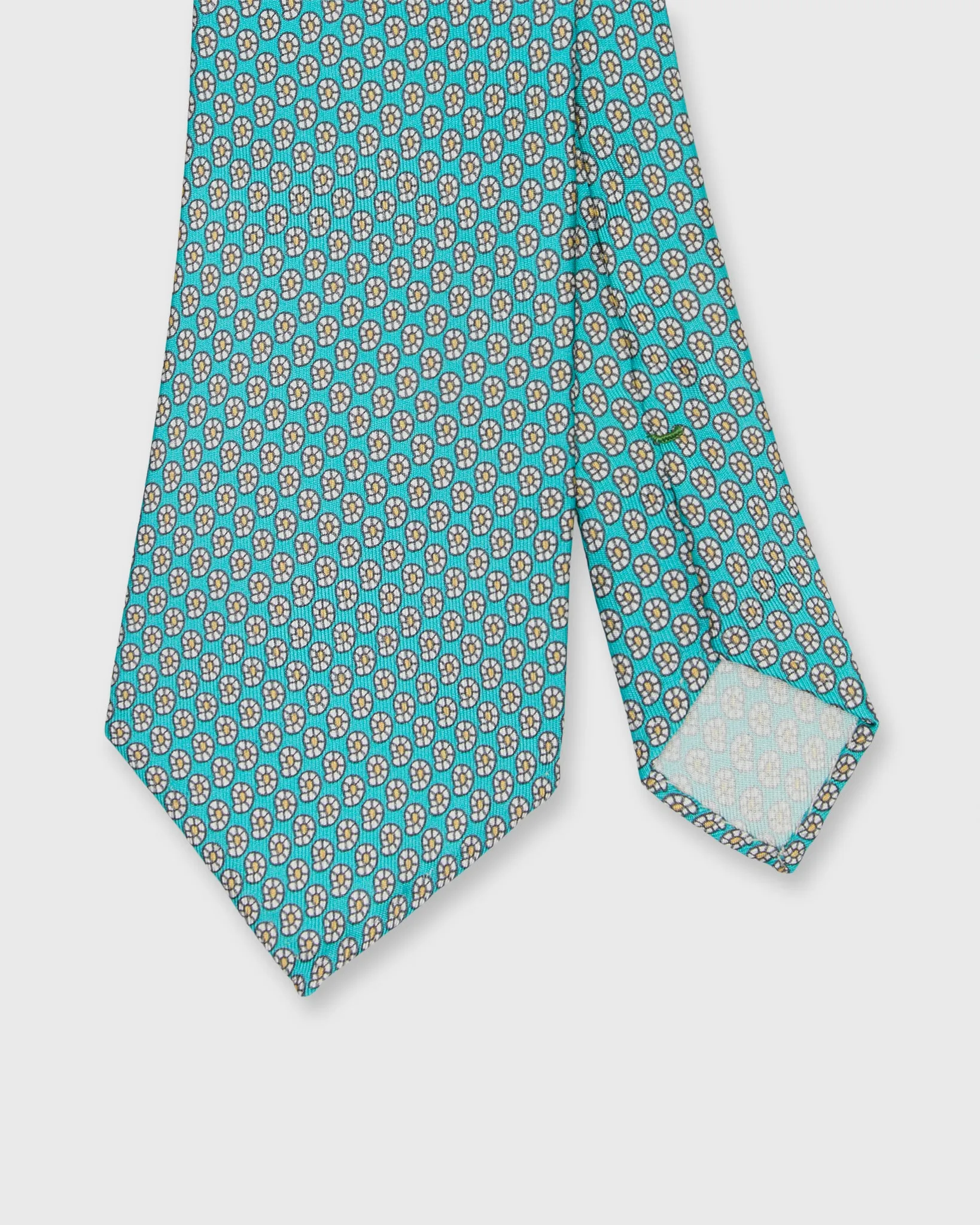 Silk Print Tie in Seafoam/Bone/Yellow Paisley sold by Mashburn