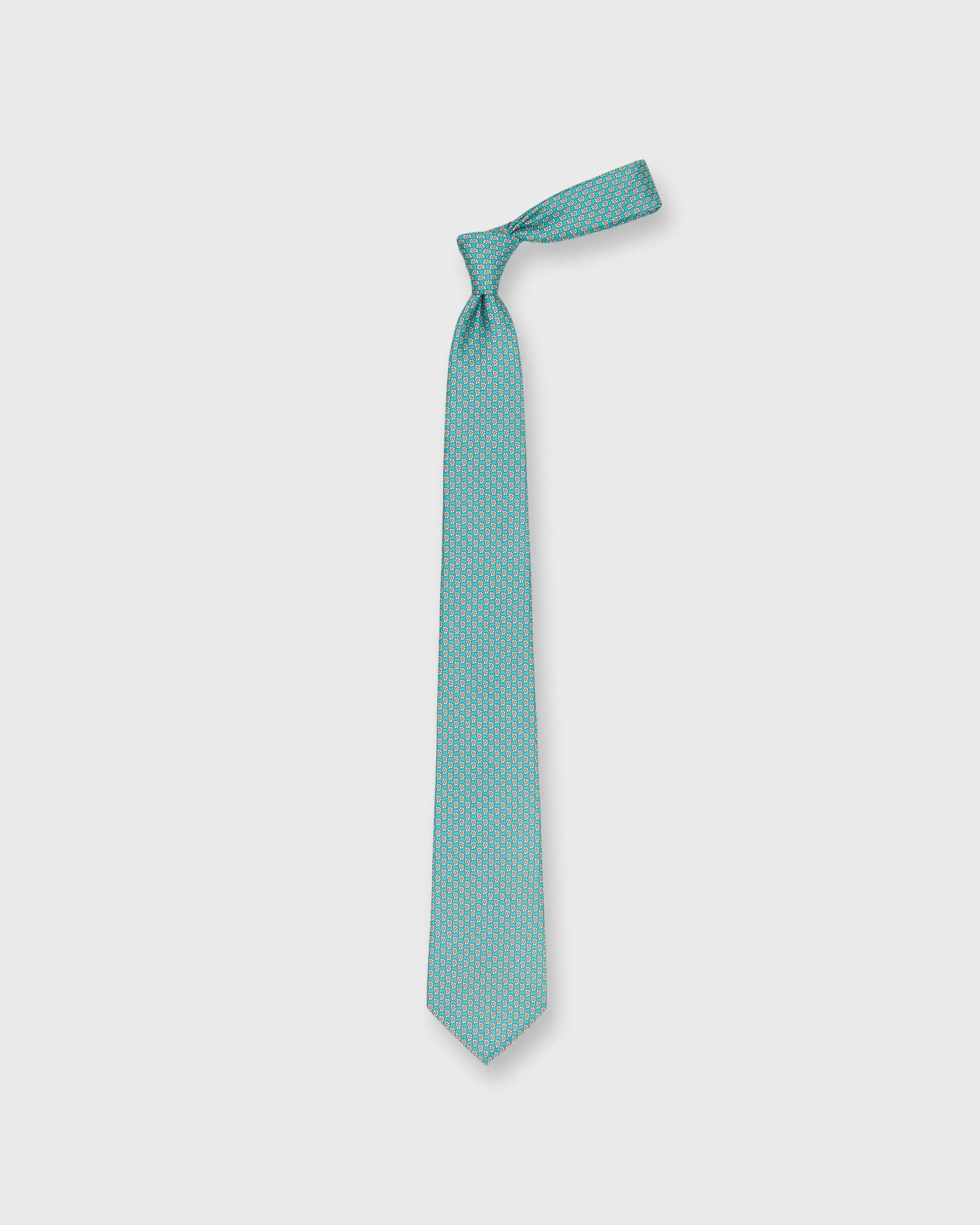 Silk Print Tie in Seafoam/Bone/Yellow Paisley sold by Mashburn product image thumbnail 3