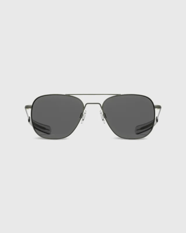 Aviator Sunglasses in Military Olive/American Gray sold by Mashburn