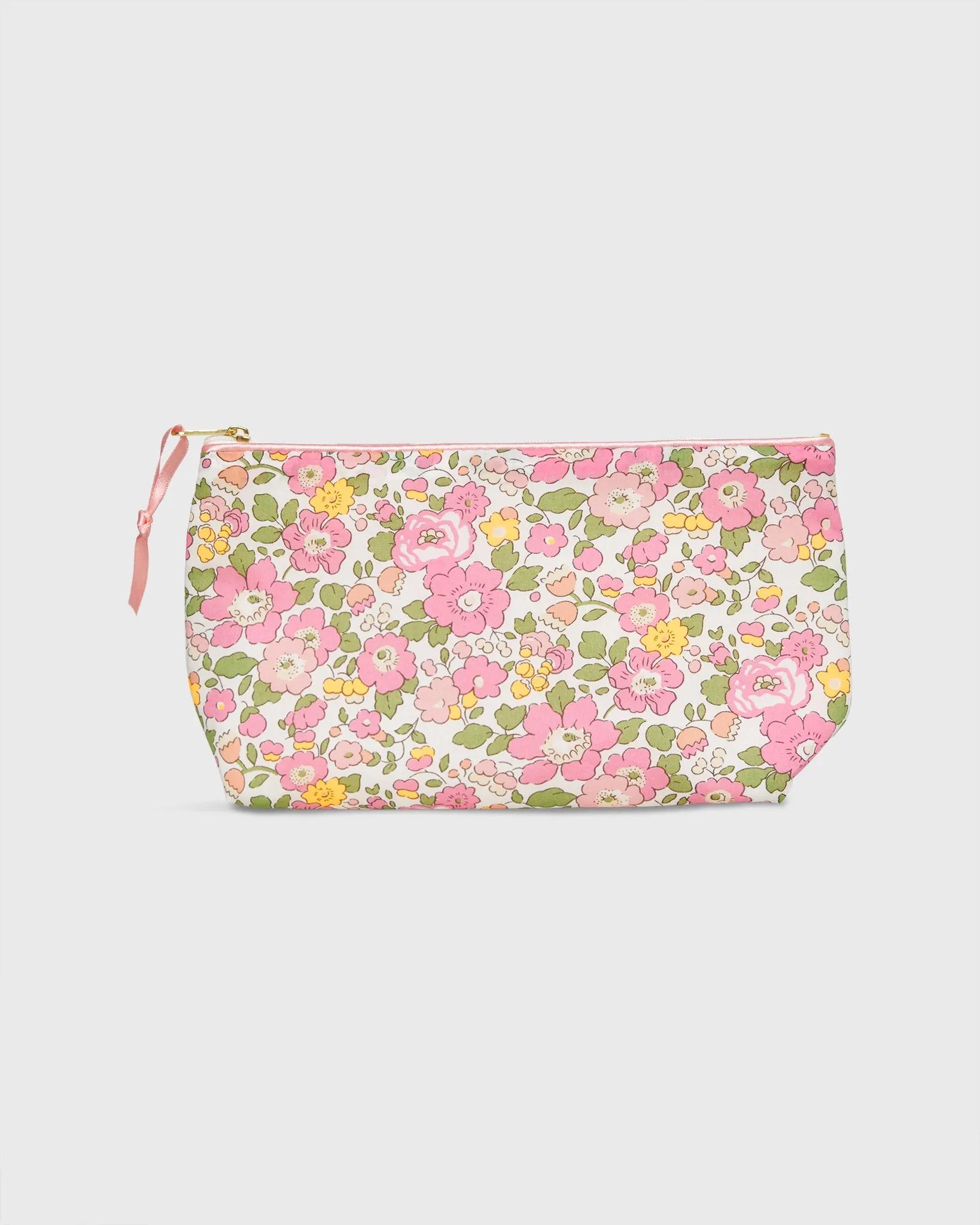 Soft Small Cosmetic Bag in Pink Multi Betsy Liberty Fabric sold by Mashburn