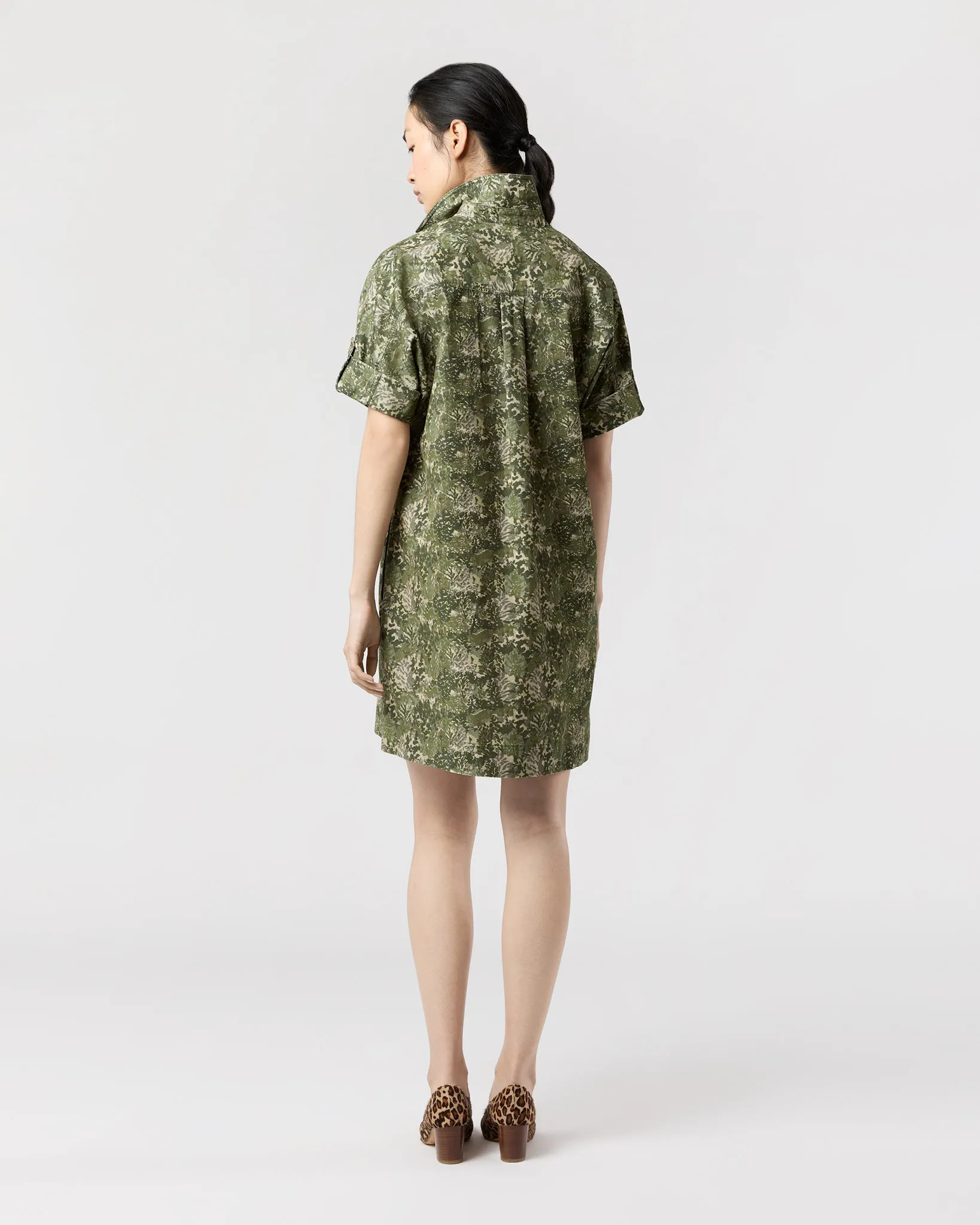 Molly Dress in Olive/Multi Harkness Forest Liberty Fabric Cord sold by Mashburn product image thumbnail 3