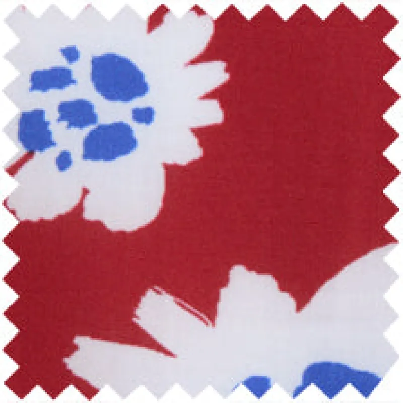 Made-to-Order Tomboy Popover Shirt in Red/Blue Floral Printed Poplin made by Mashburn