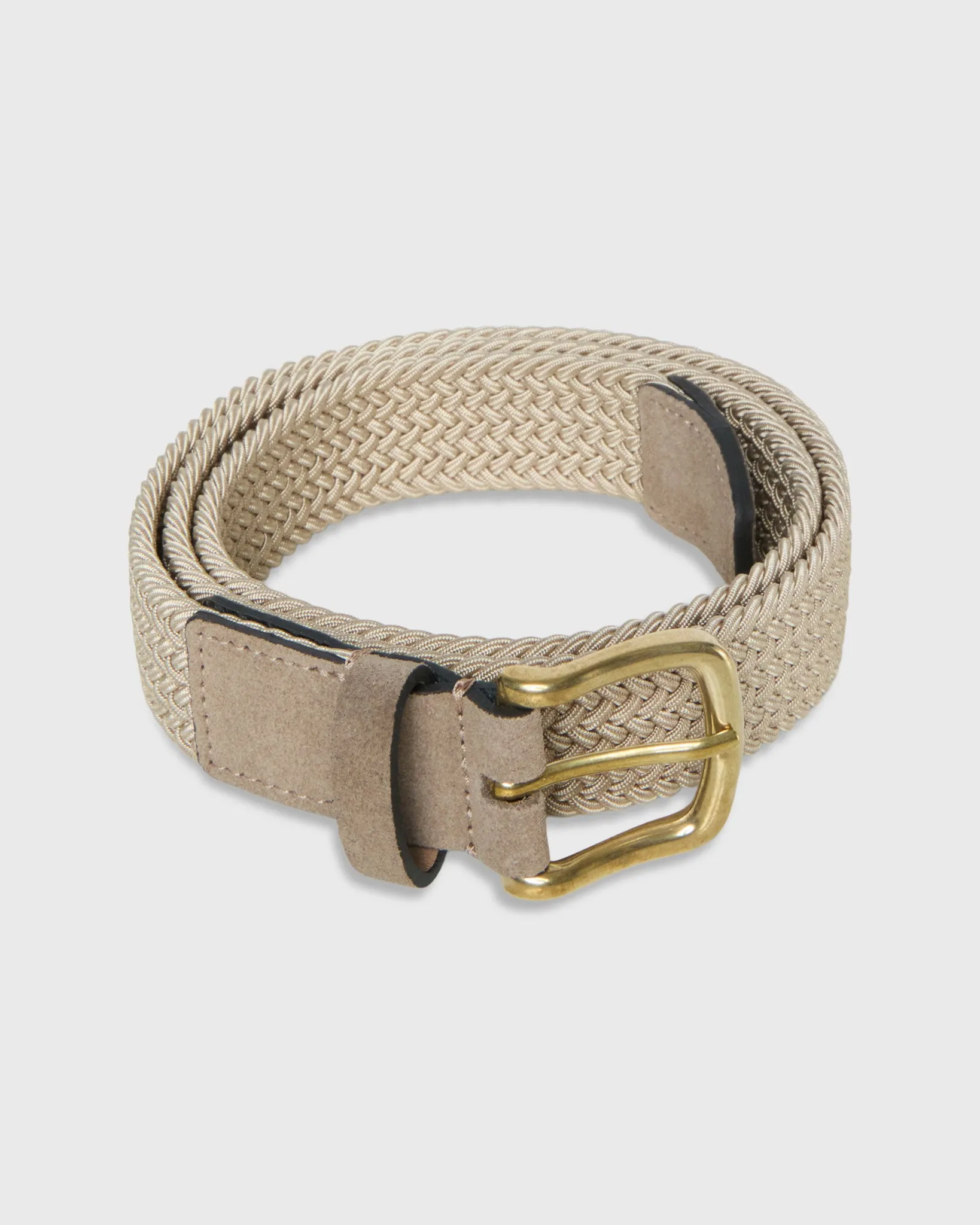 1.25" Woven Elastic Belt in Khaki sold by Mashburn