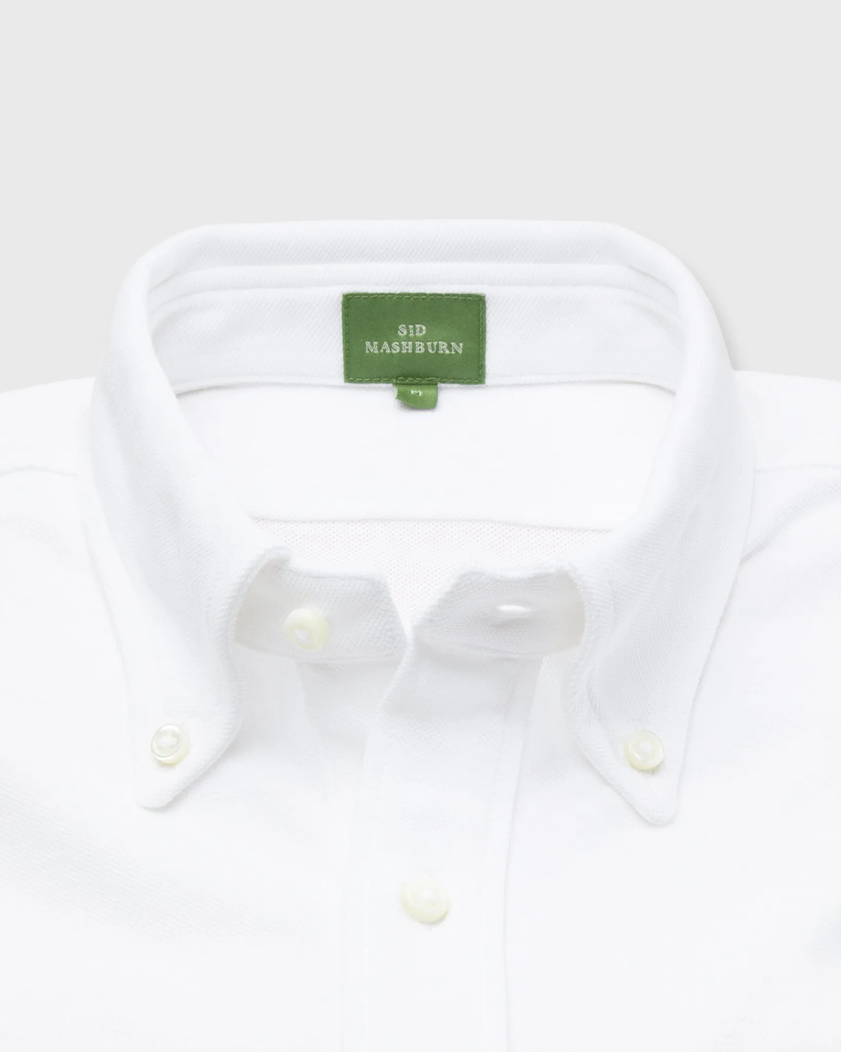 Knit Button-Down Popover Shirt in White Pima Pique sold by Mashburn product image thumbnail 3