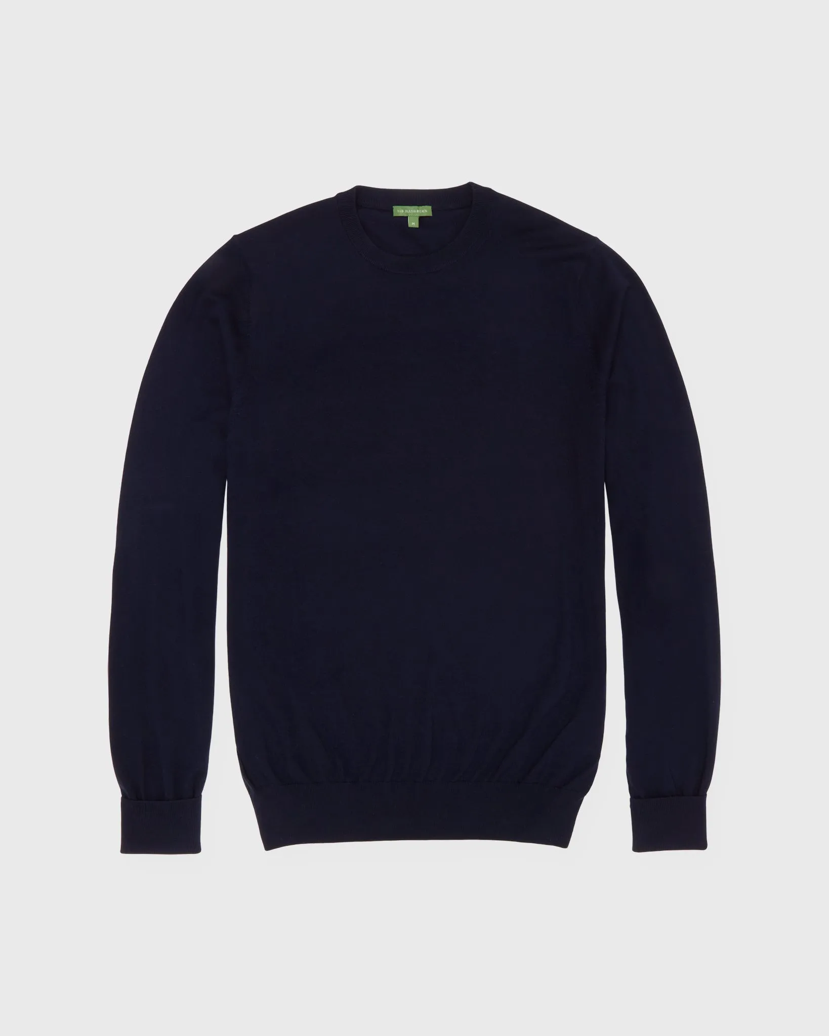 Fine-Gauge Crewneck Sweater in Navy Escorial Wool sold by Mashburn