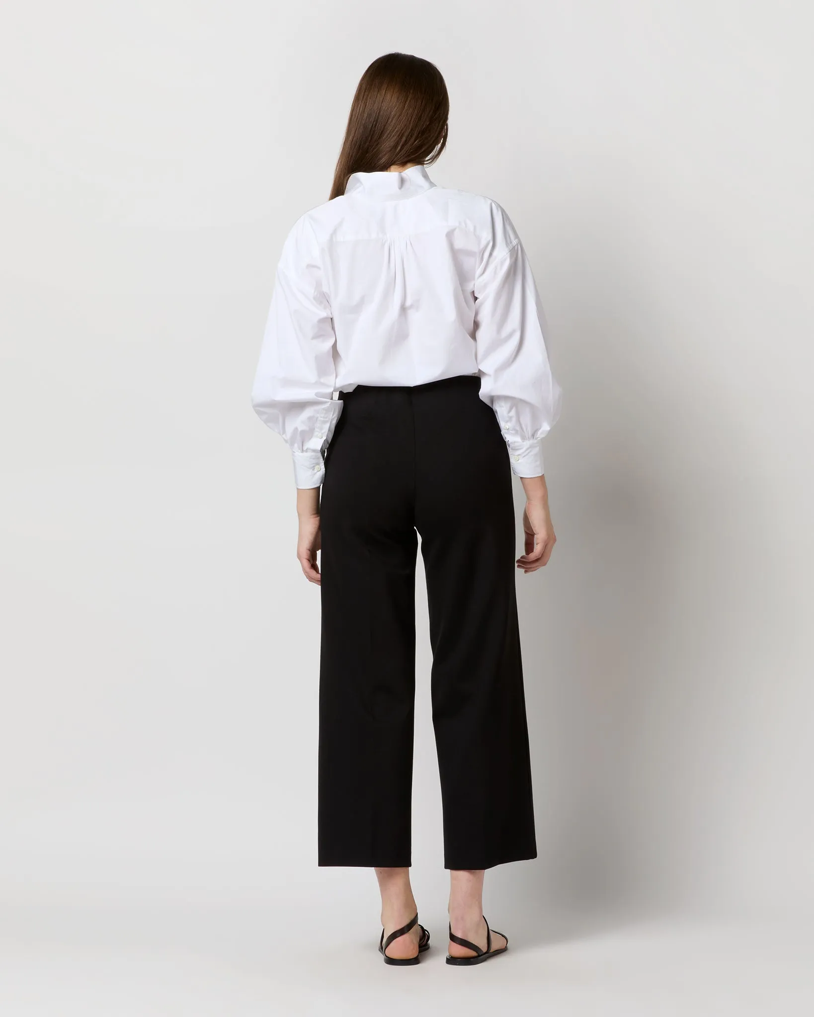 Faye Wide-Leg Cropped Pant in Black Ponte Knit sold by Mashburn product image thumbnail 4