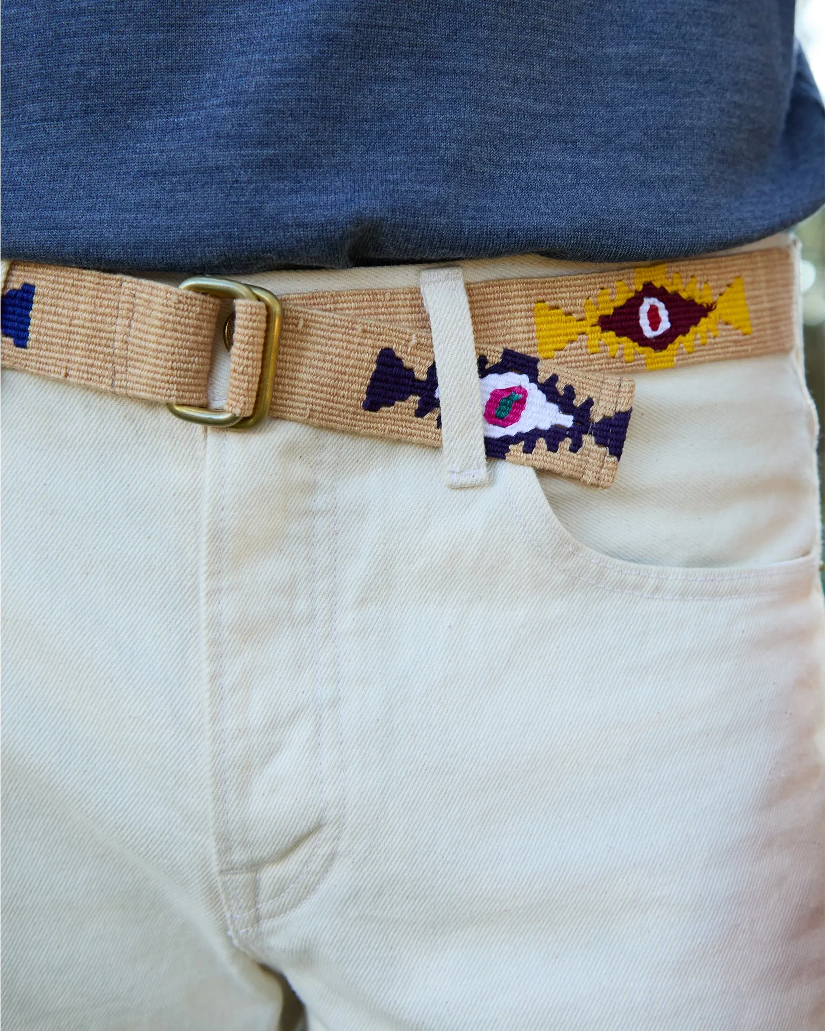 Hand-Loomed D-Ring Belt in Maize Tribal sold by Mashburn product image thumbnail 2