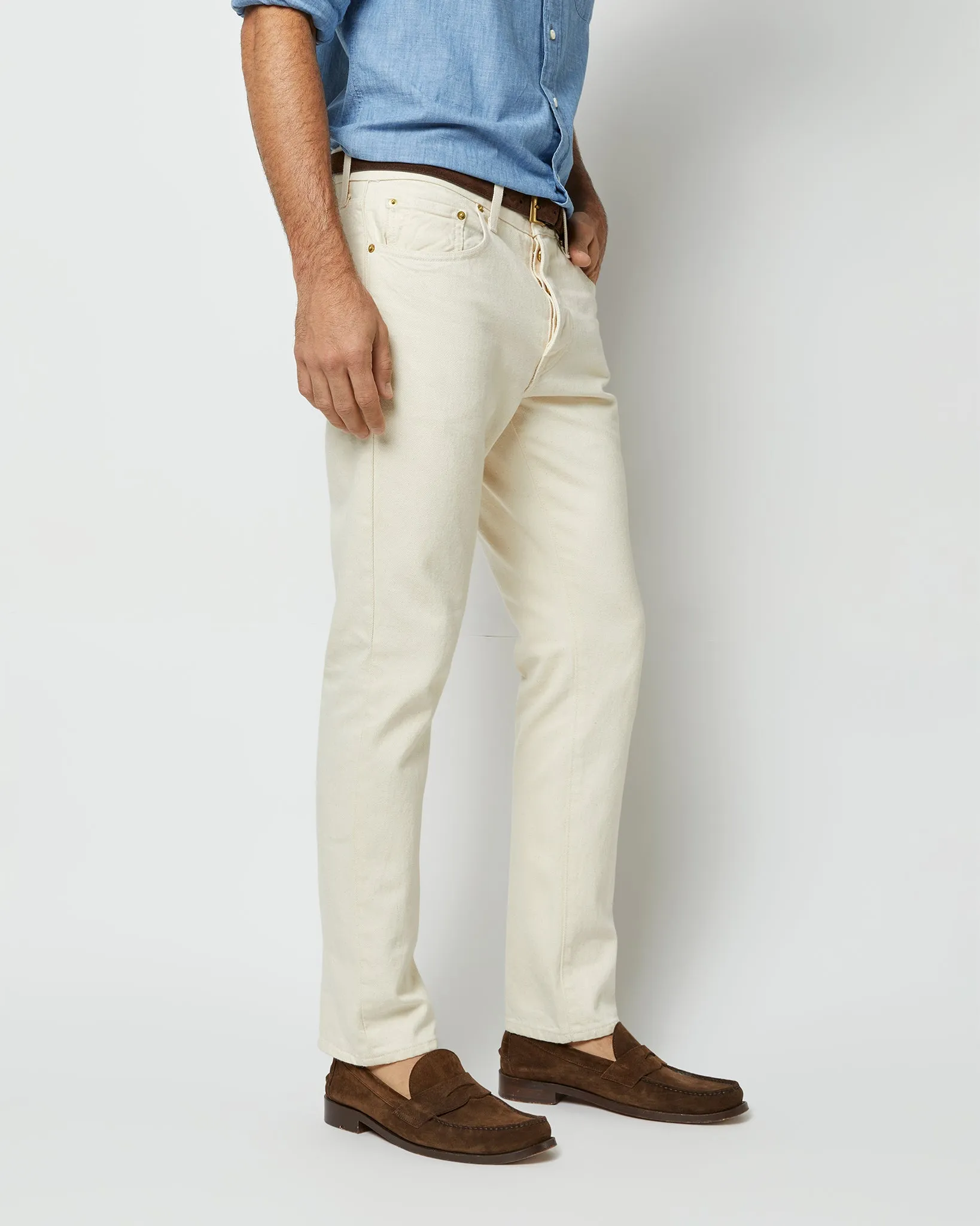 Slim Straight Jean in Natural Rinse Denim sold by Mashburn product image thumbnail 3