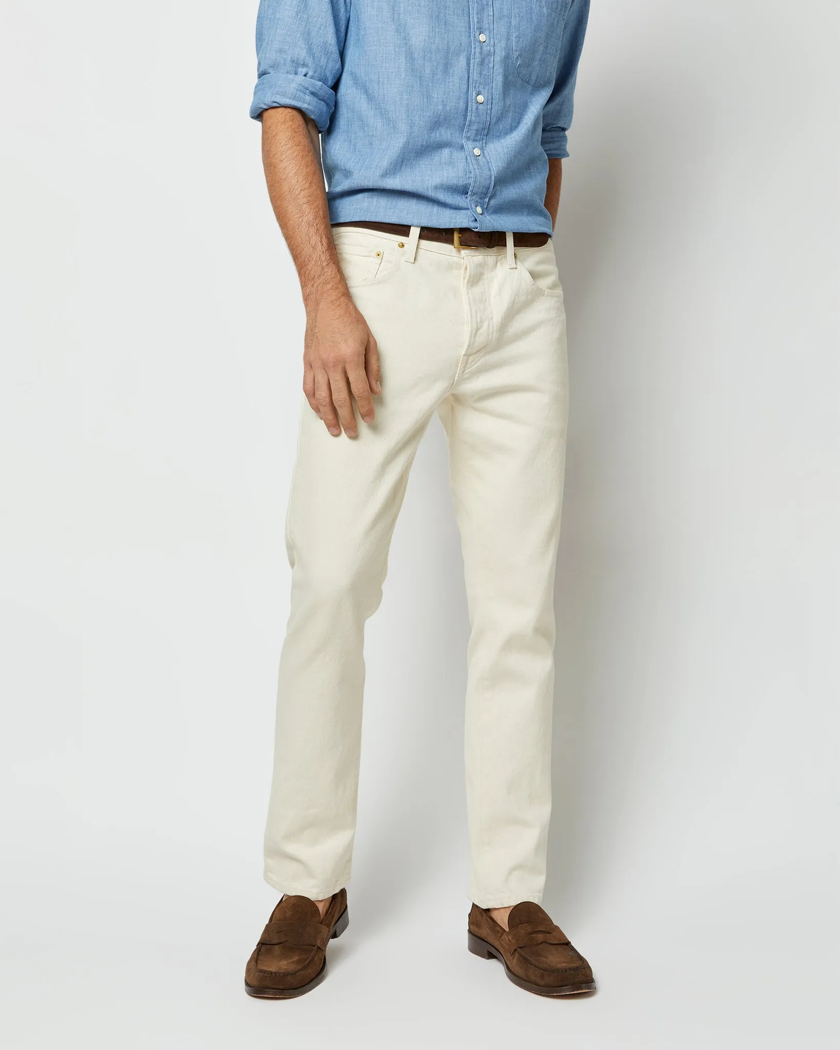 Slim Straight Jean in Natural Rinse Denim sold by Mashburn product image thumbnail 2
