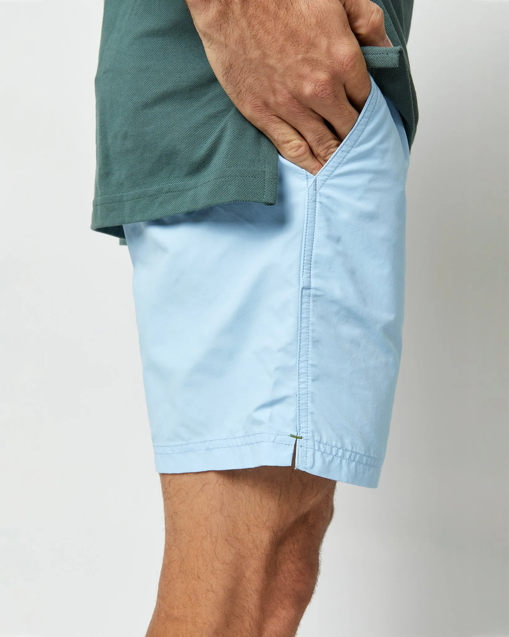 Zip-Front Mid-Length Swim Short in Sky Nylon sold by Mashburn product image thumbnail 5