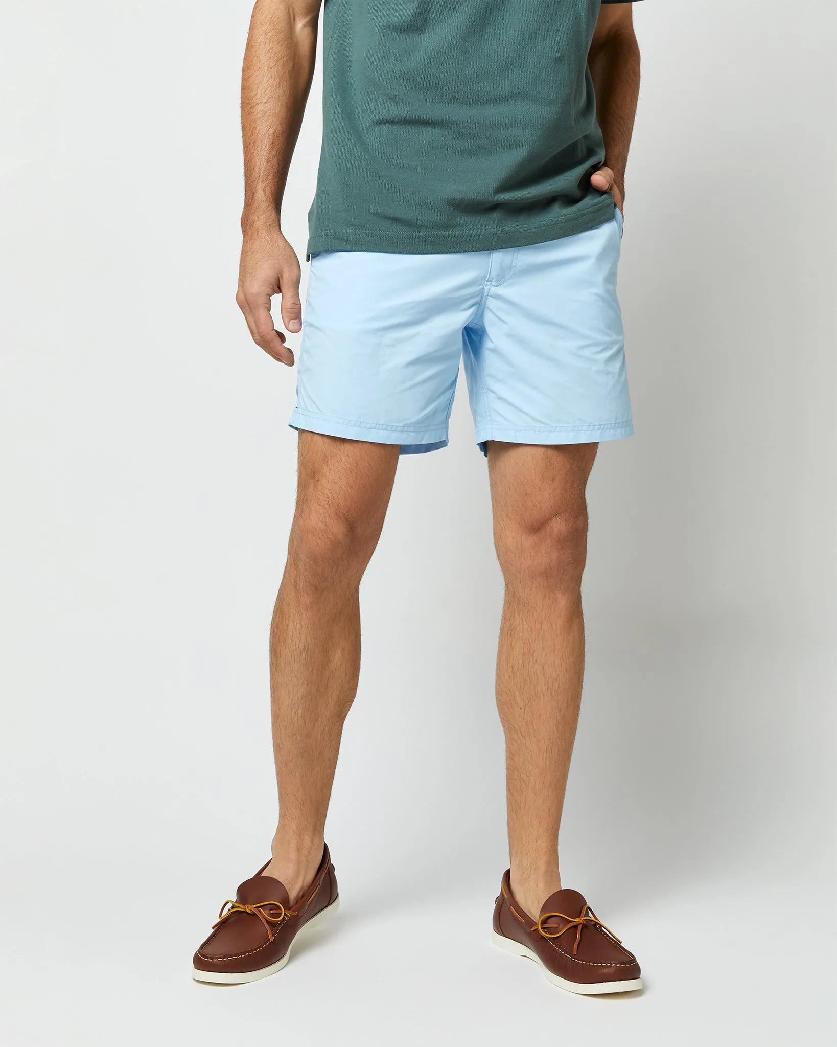 Zip-Front Mid-Length Swim Short in Sky Nylon sold by Mashburn product image thumbnail 4