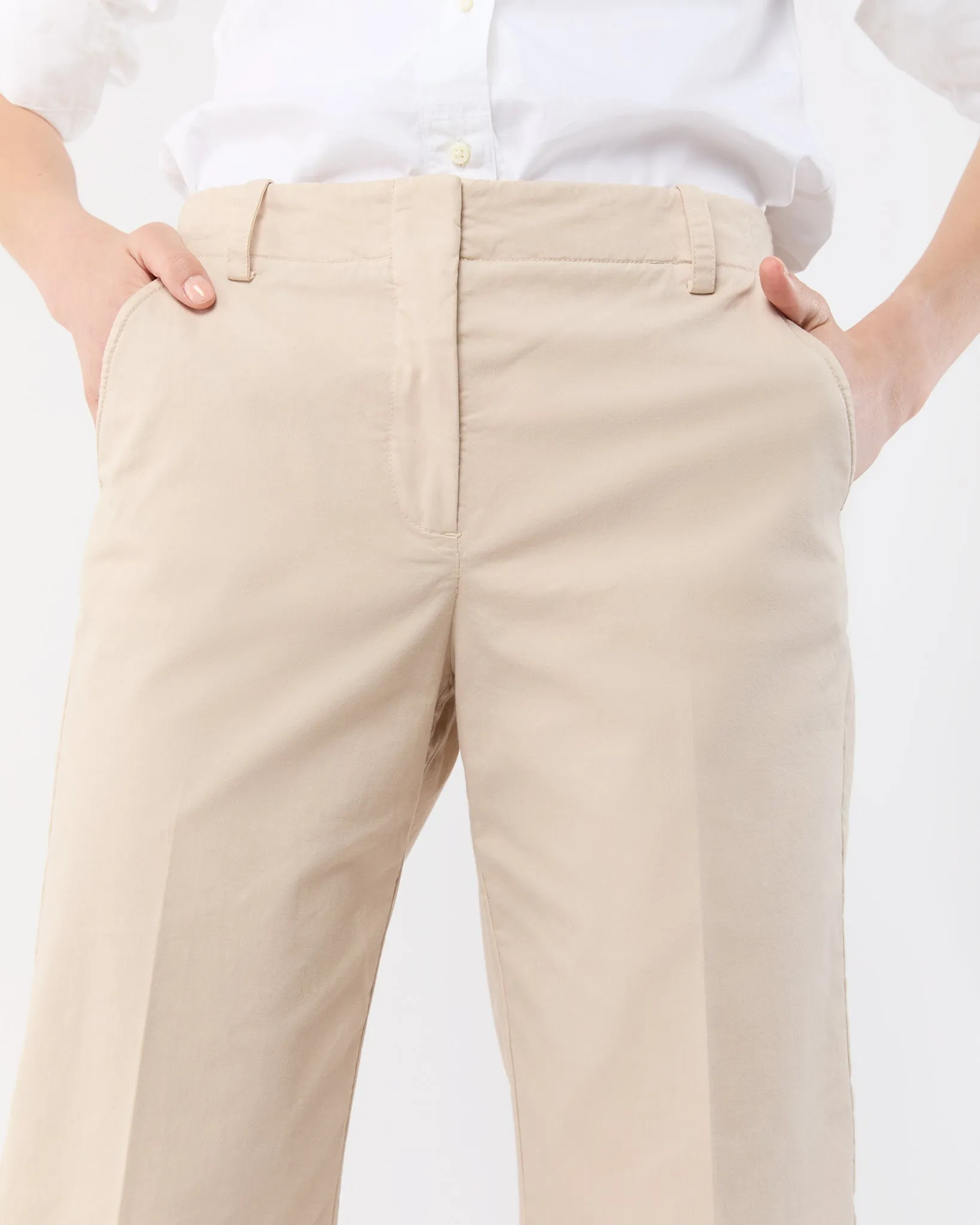 Frankie Cropped Pant in Sand Stretch Twill sold by Mashburn product image thumbnail 2