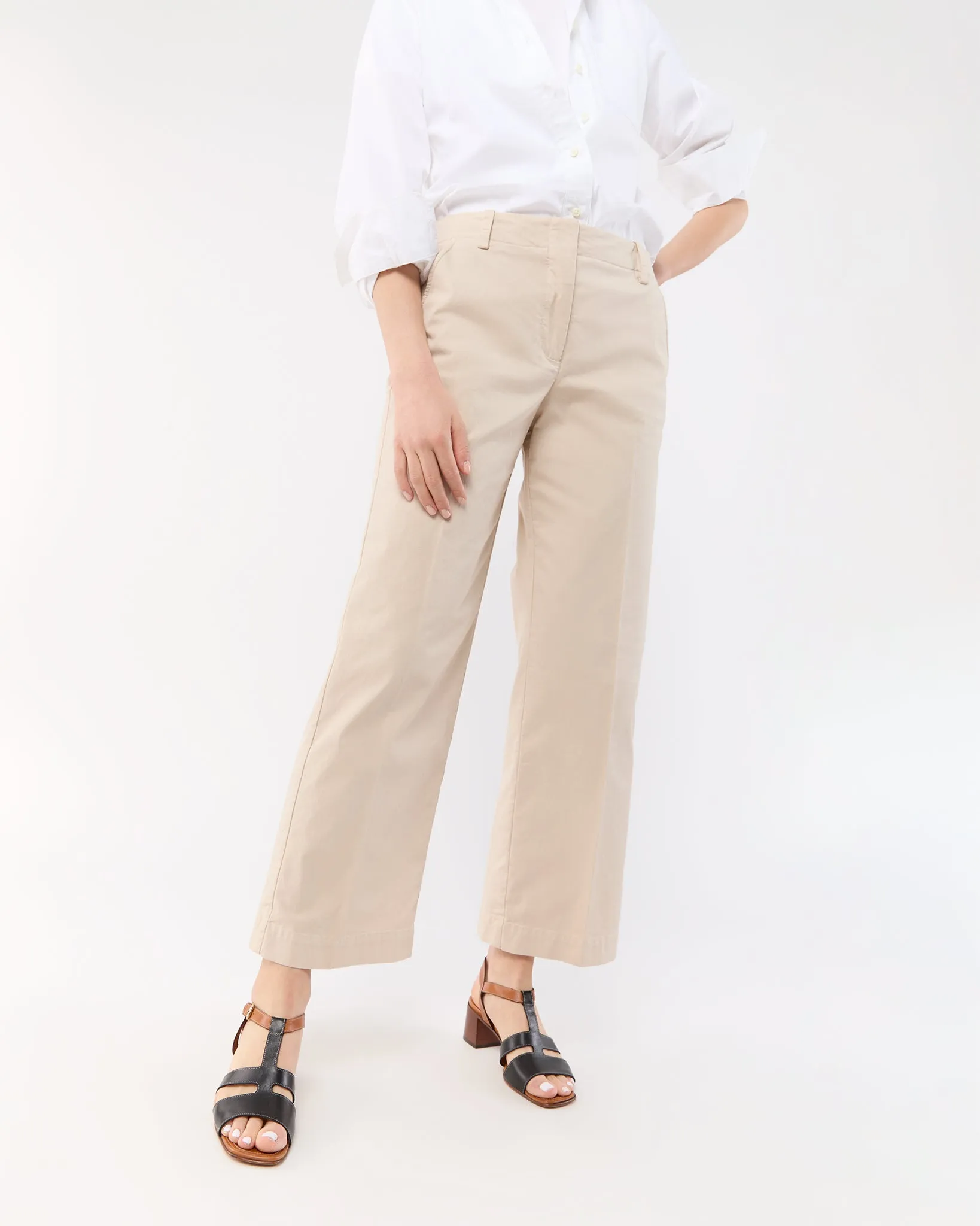 Frankie Cropped Pant in Sand Stretch Twill sold by Mashburn product image thumbnail 3