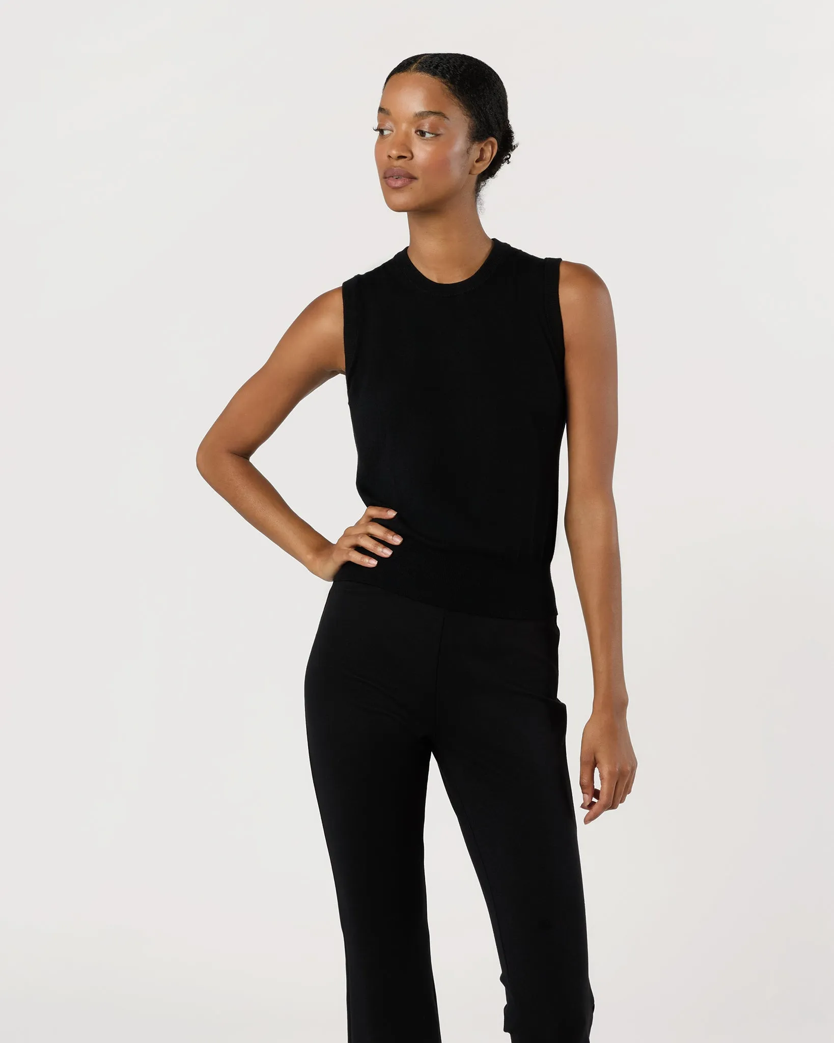 Rosie Shell in Black Cotton/Silk sold by Mashburn