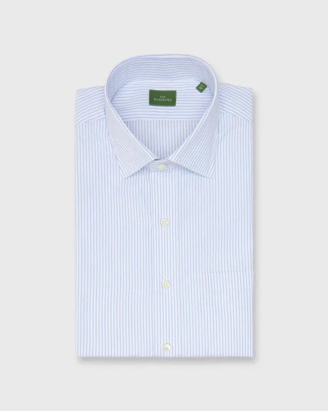 Spread Collar Dress Shirt in Dutch Pencil Stripe Poplin sold by Mashburn