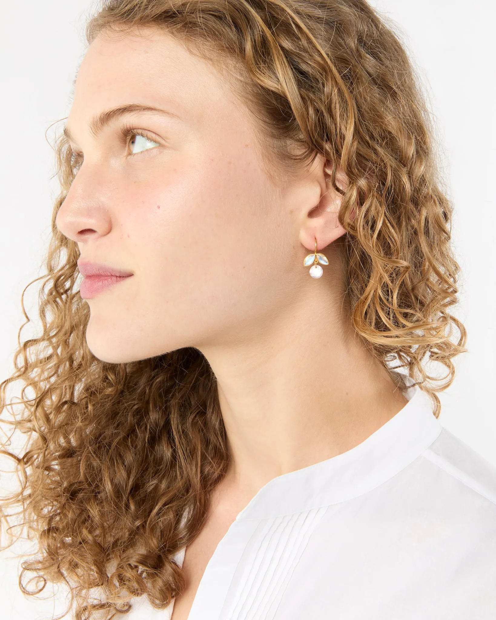 Apple Earrings in Rainbow Moonstone & Rose Quartz sold by Mashburn product image thumbnail 2