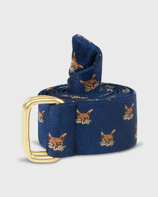 D-Ring Belt in Navy Fox Club sold by Mashburn