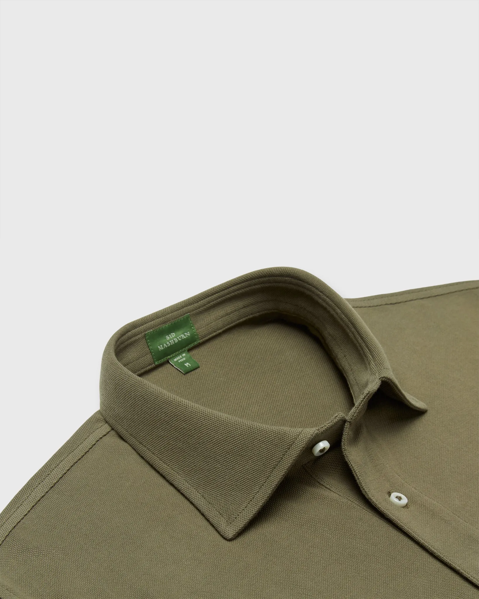 Short-Sleeved Polo in Olive Pima Pique sold by Mashburn product image thumbnail 2