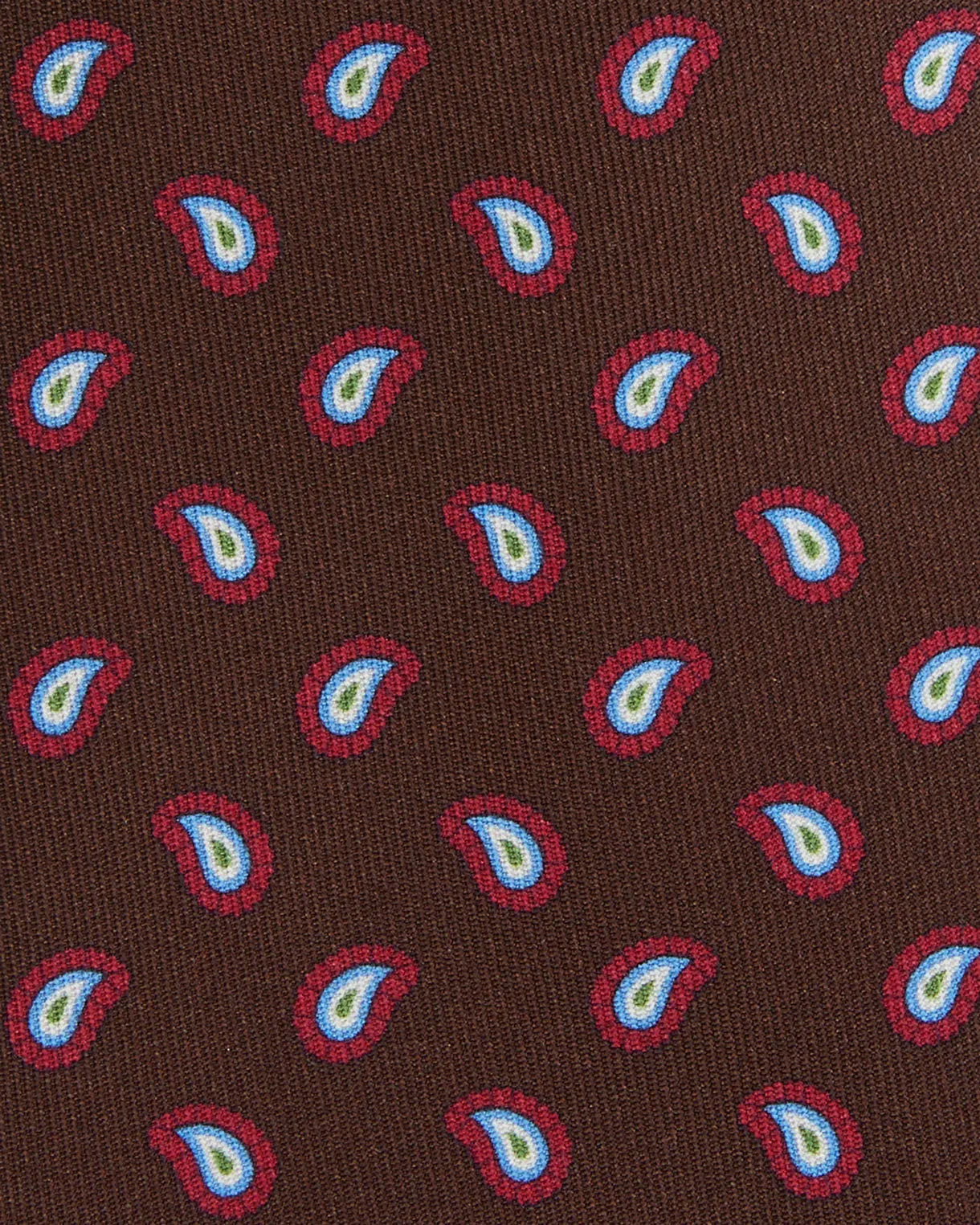 Silk Print Tie in Brown/Red/Sky Paisley sold by Mashburn product image thumbnail 2